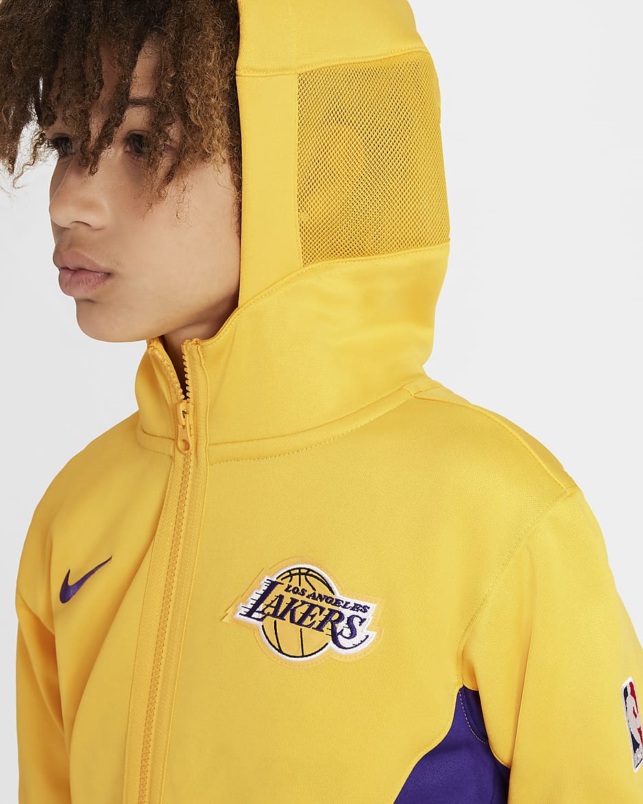 Los Angeles Lakers Showtime Older Kids Nike Dri FIT NBA Full Zip Hoodie